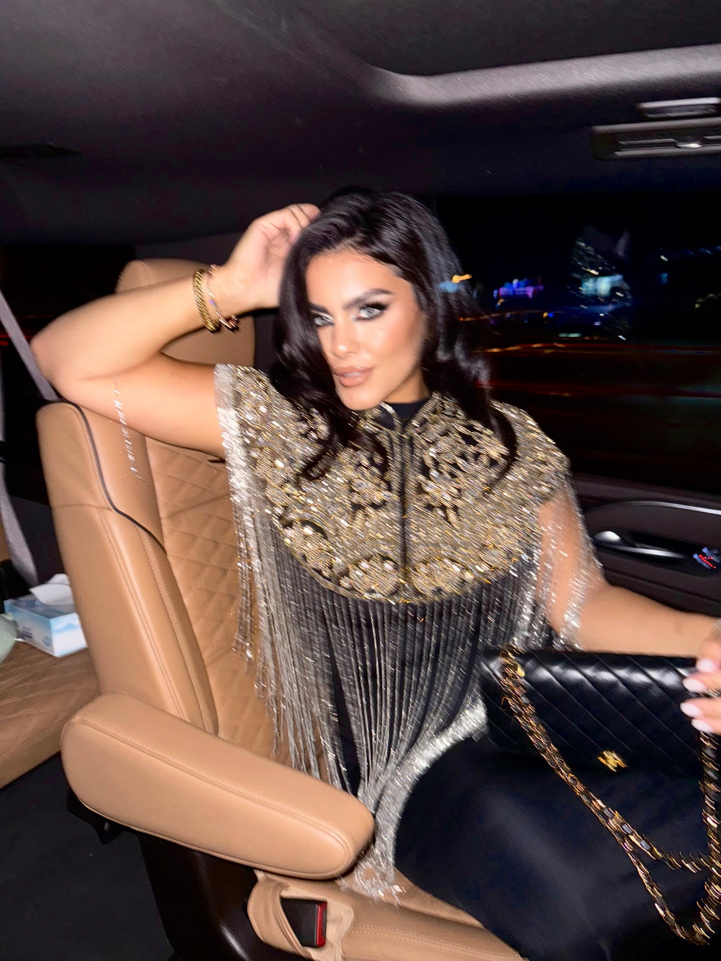 GOLD & SILVER BEADED CAPE