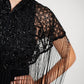 ASRAR BLACK BEADED CAPE