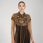 SAHAR GOLD BEADED CAPE