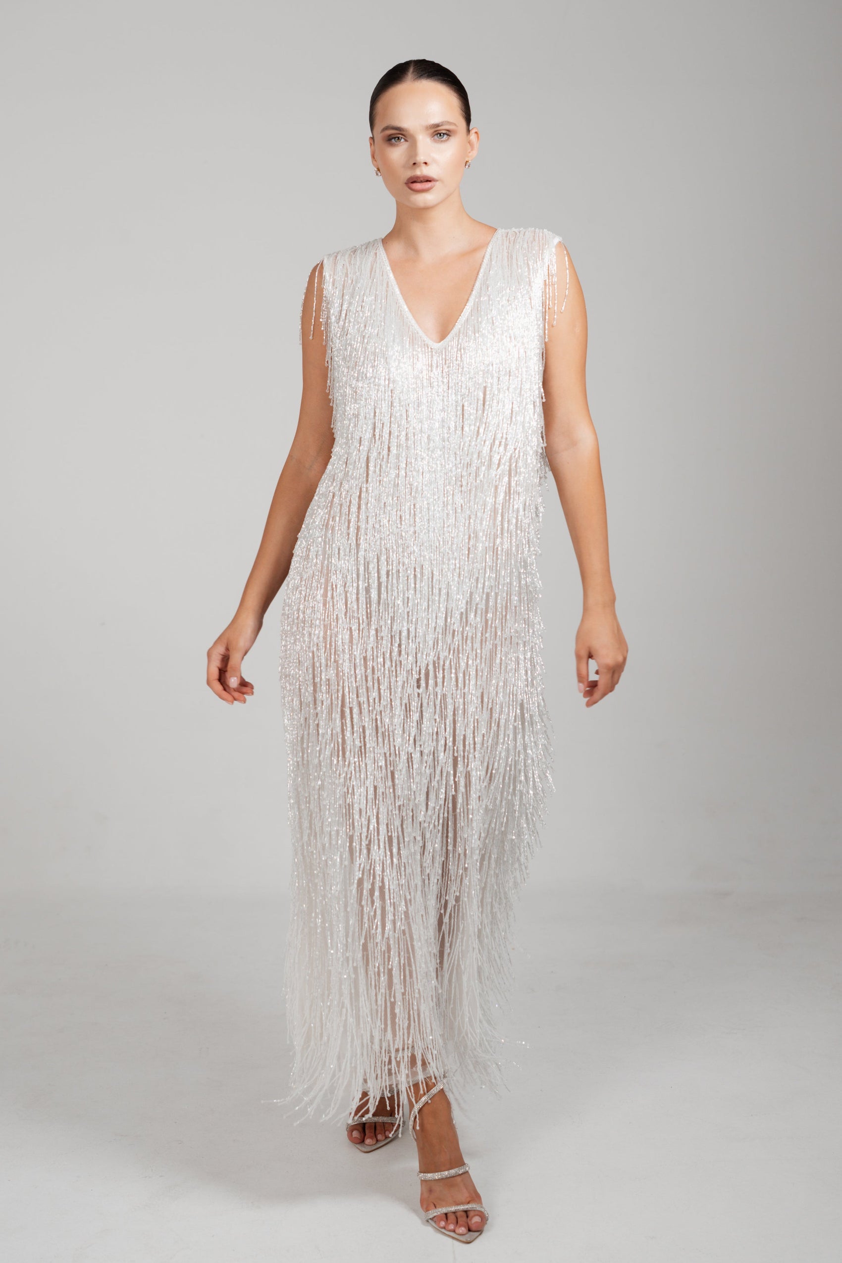 WHITE GATSBY EVENING GOWN