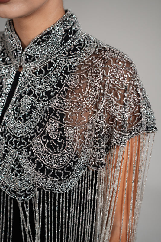 SILVER BEADED CAPE