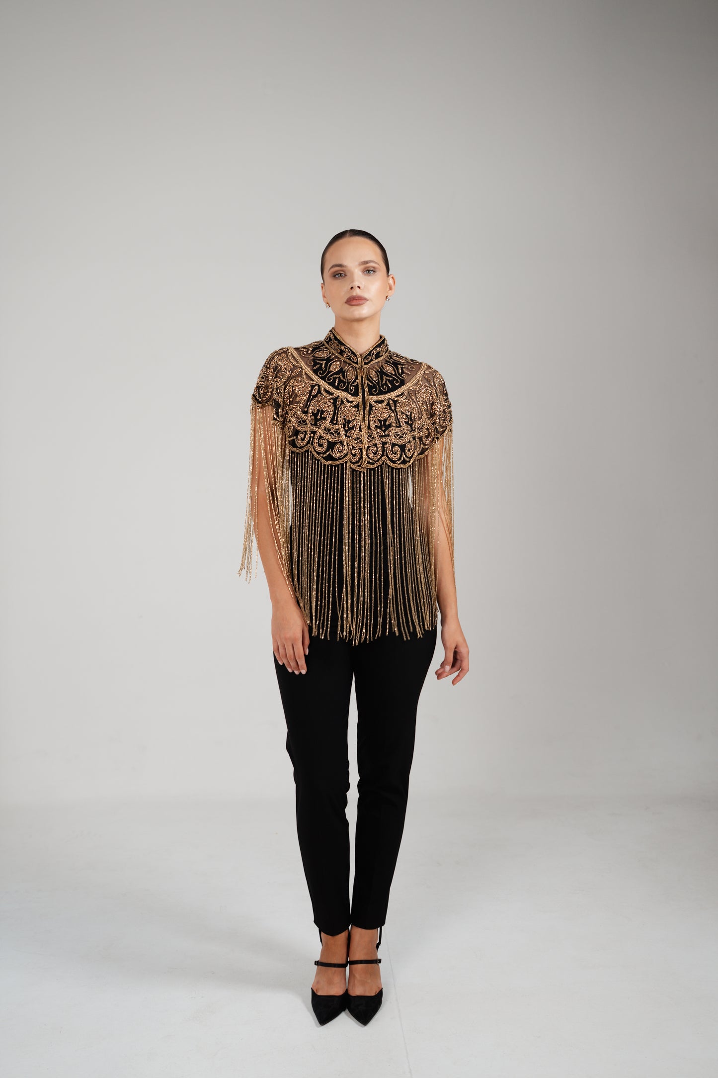 LUNA GOLD BEADED CAPE