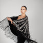 NOIR VELVET SEQUIN TASSEL SHAWL