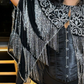 BLACK & SILVER TASSEL CAPE