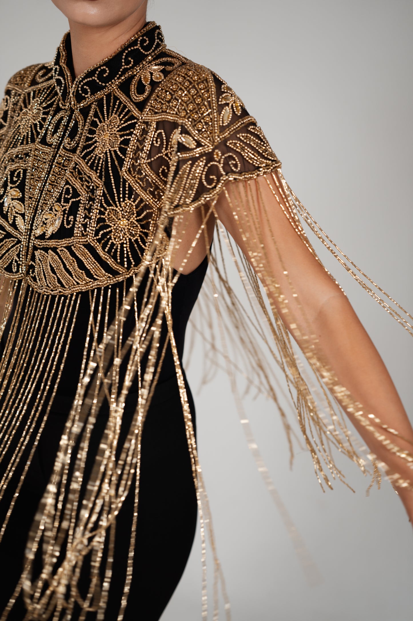 SAHAR GOLD BEADED CAPE