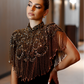 GOLD BEADED CAPE