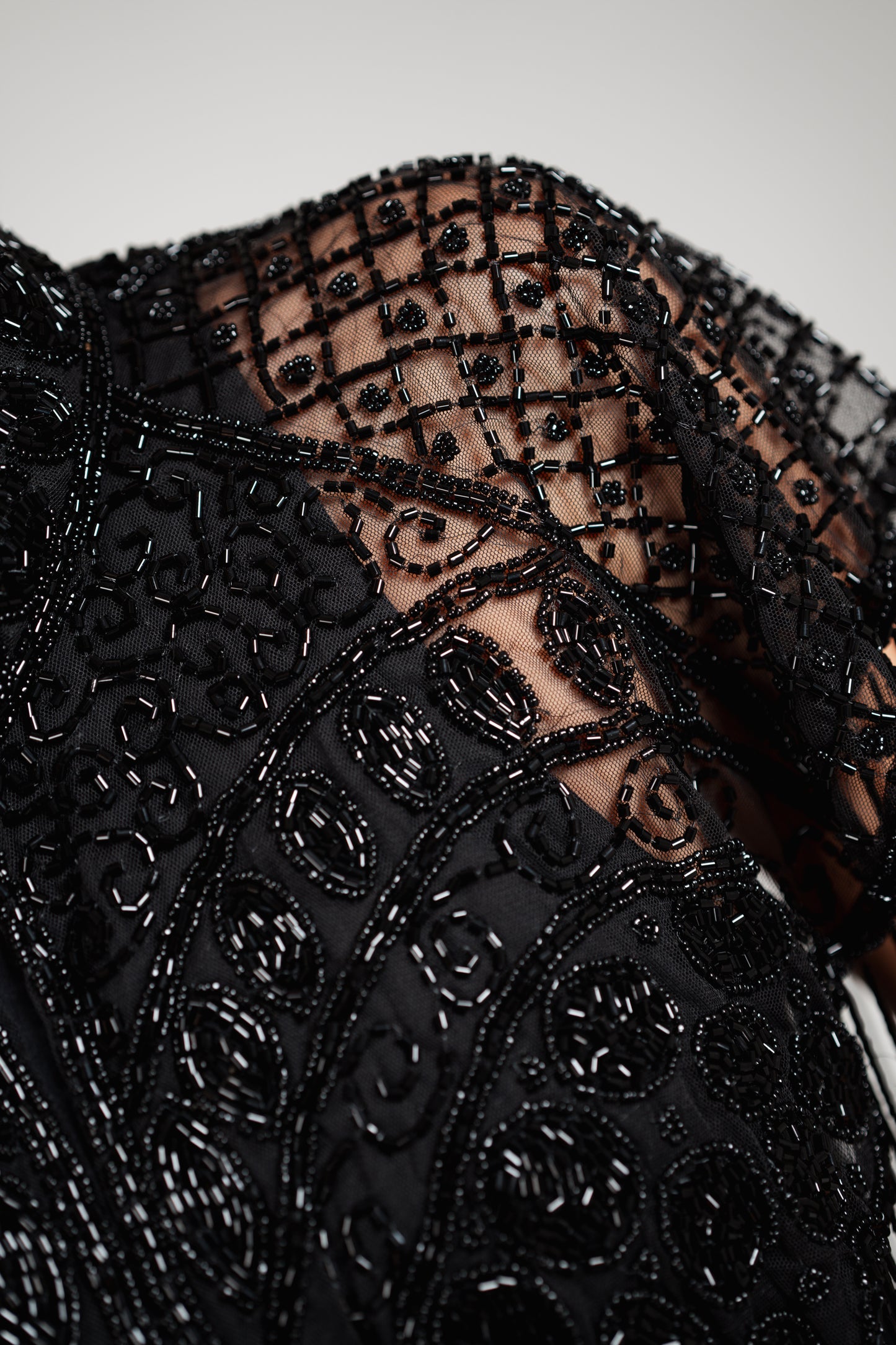 ASRAR BLACK BEADED CAPE