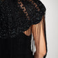 ZAHRA BLACK BEADED CAPE