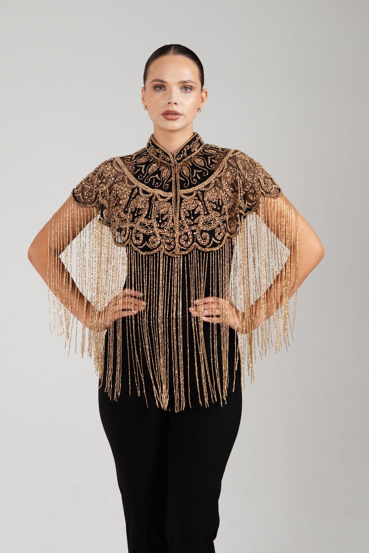 LUNA GOLD BEADED CAPE
