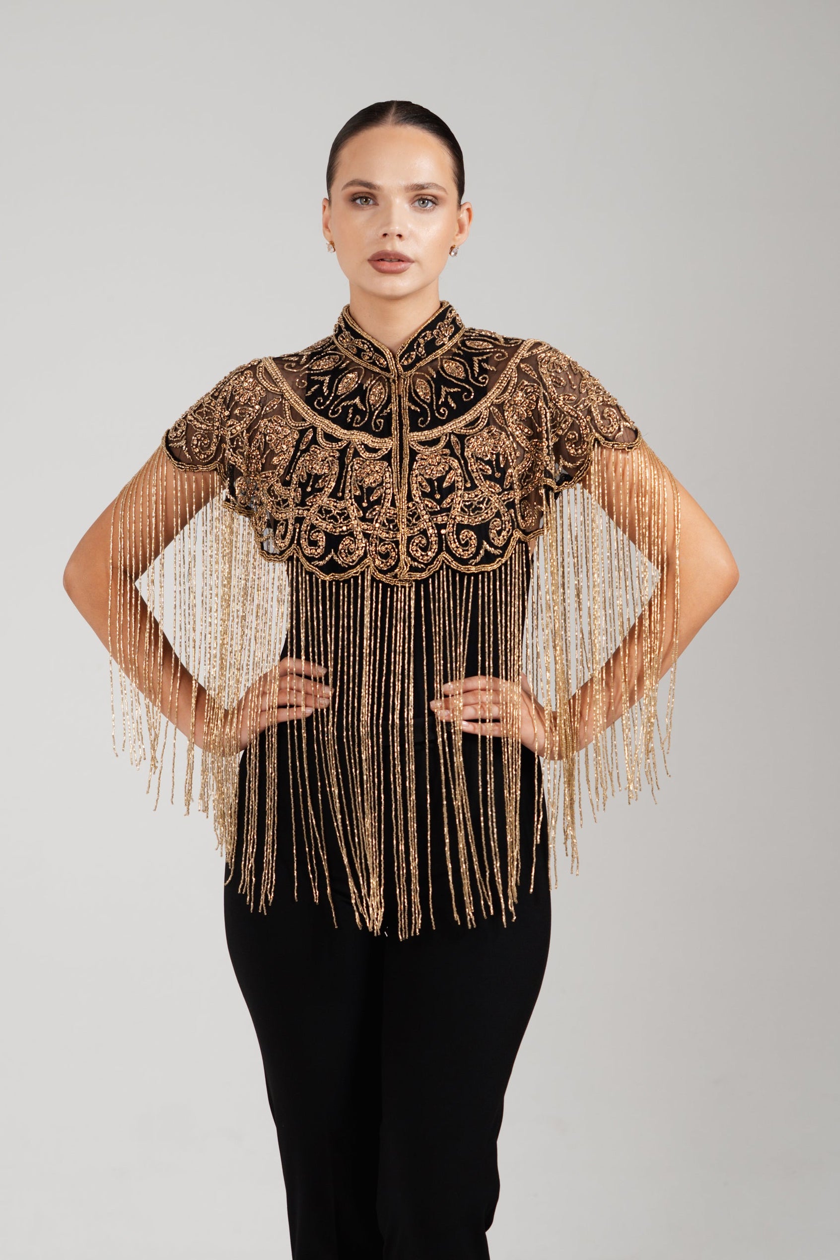 LUNA GOLD BEADED CAPE