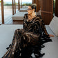BLACK & GOLD SEQUIN KAFTAN