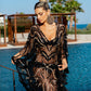 BLACK & GOLD SEQUIN KAFTAN