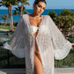 WHITE EMBELLISHED KIMONO