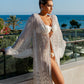 WHITE EMBELLISHED KIMONO