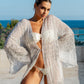 WHITE EMBELLISHED KIMONO