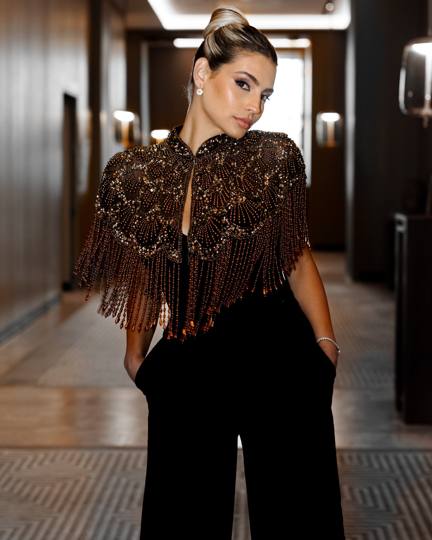 GOLD BEADED CAPE