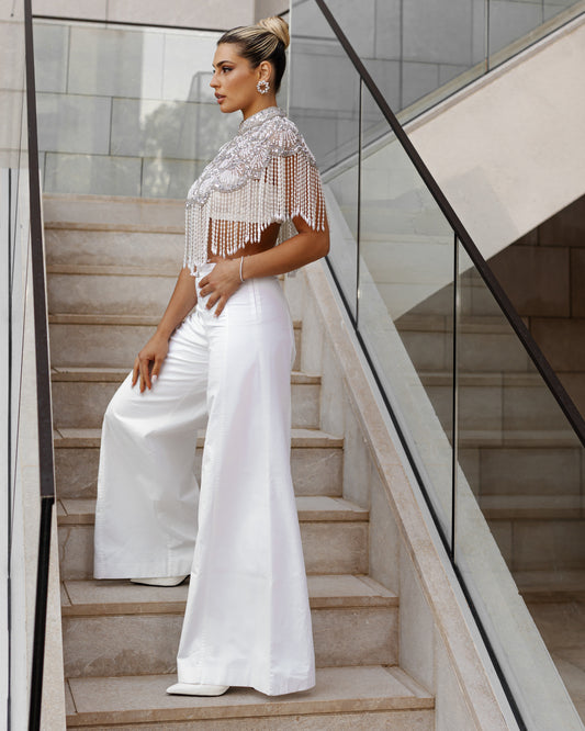 SILVER AND PEARL CAPE