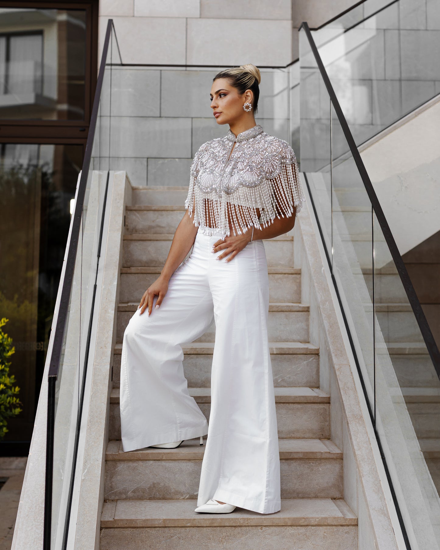 SILVER AND PEARL CAPE