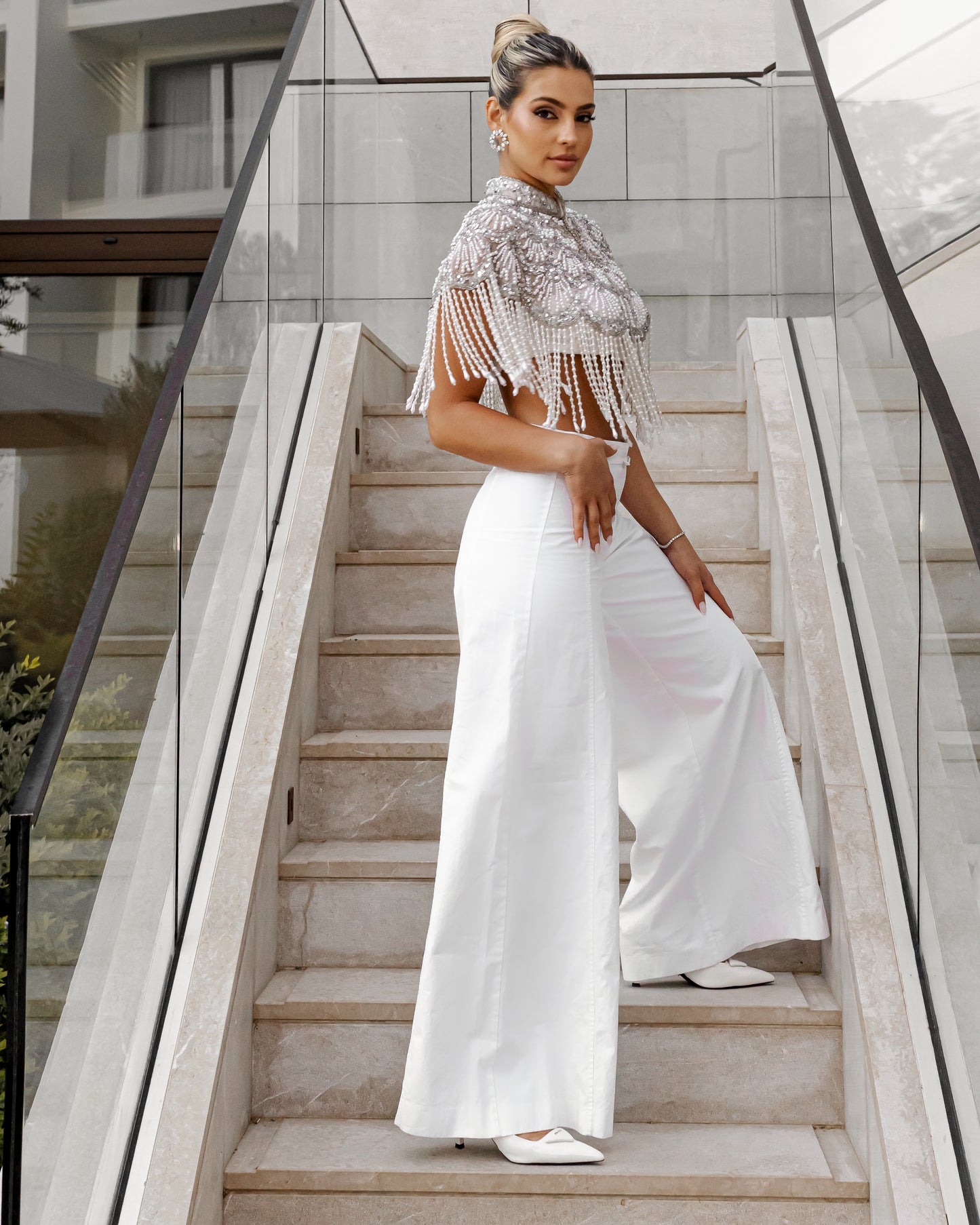 SILVER AND PEARL CAPE