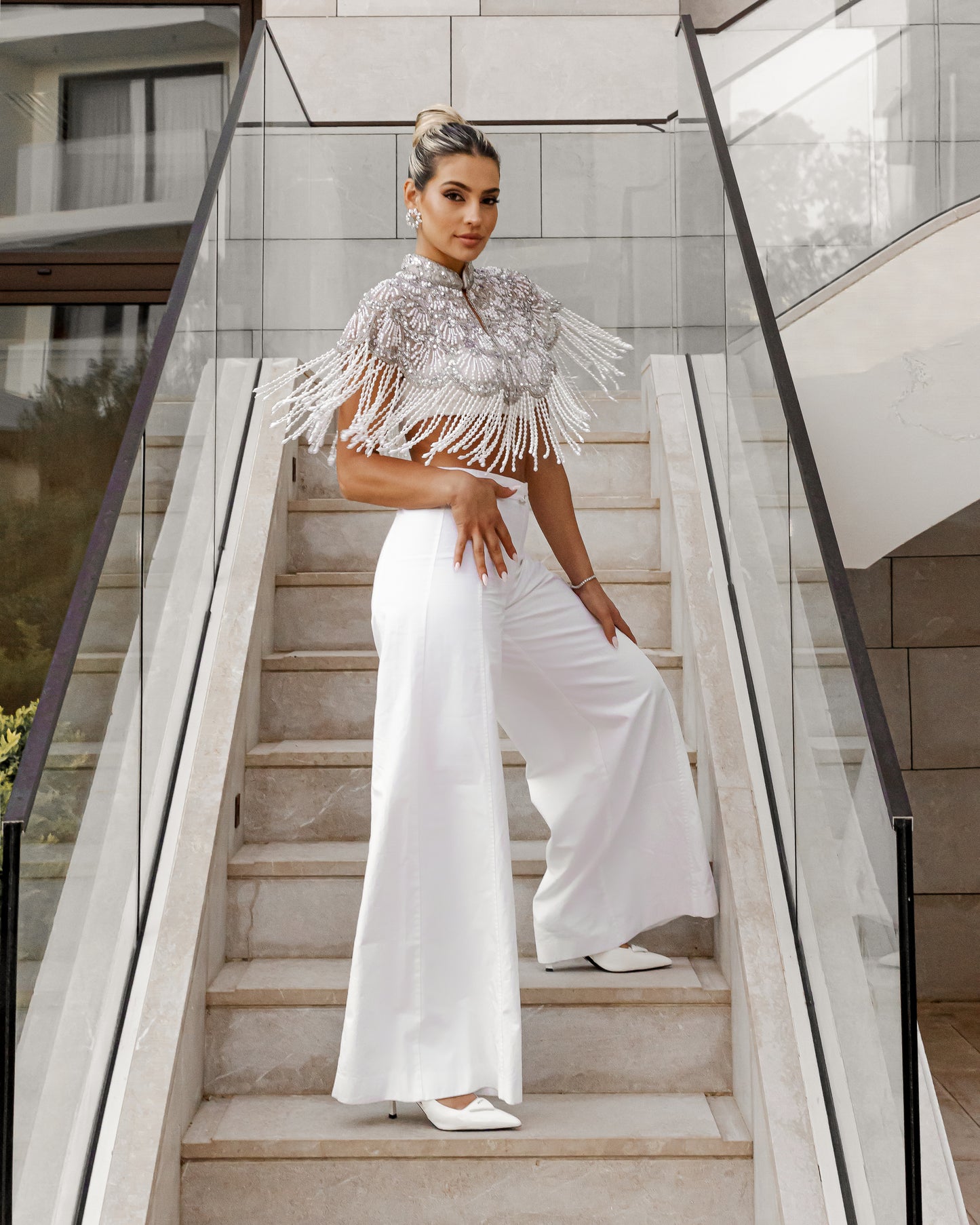 SILVER AND PEARL CAPE