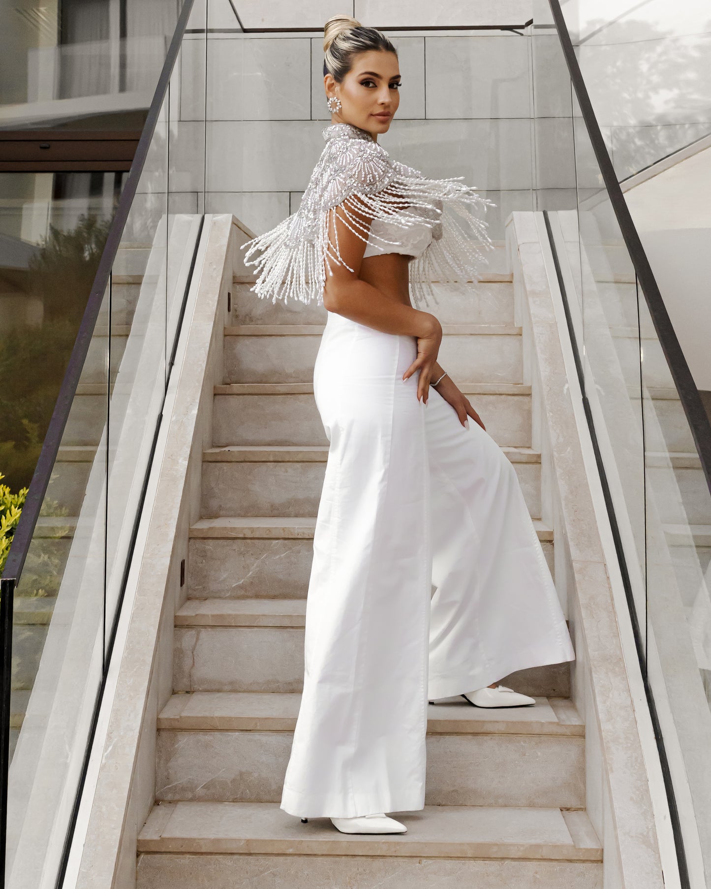 SILVER AND PEARL CAPE