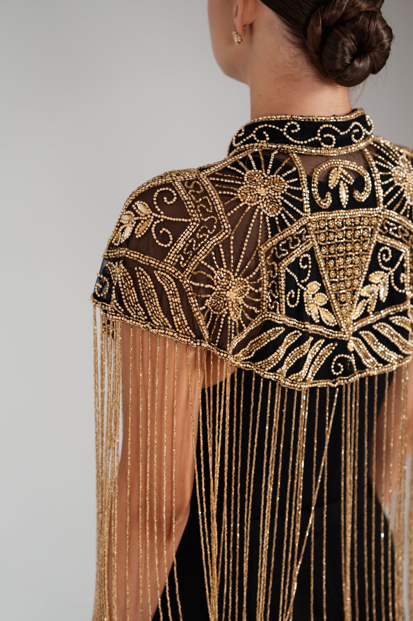 SAHAR GOLD BEADED CAPE