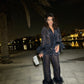 FUR NAVY SHEET PAJAMAS