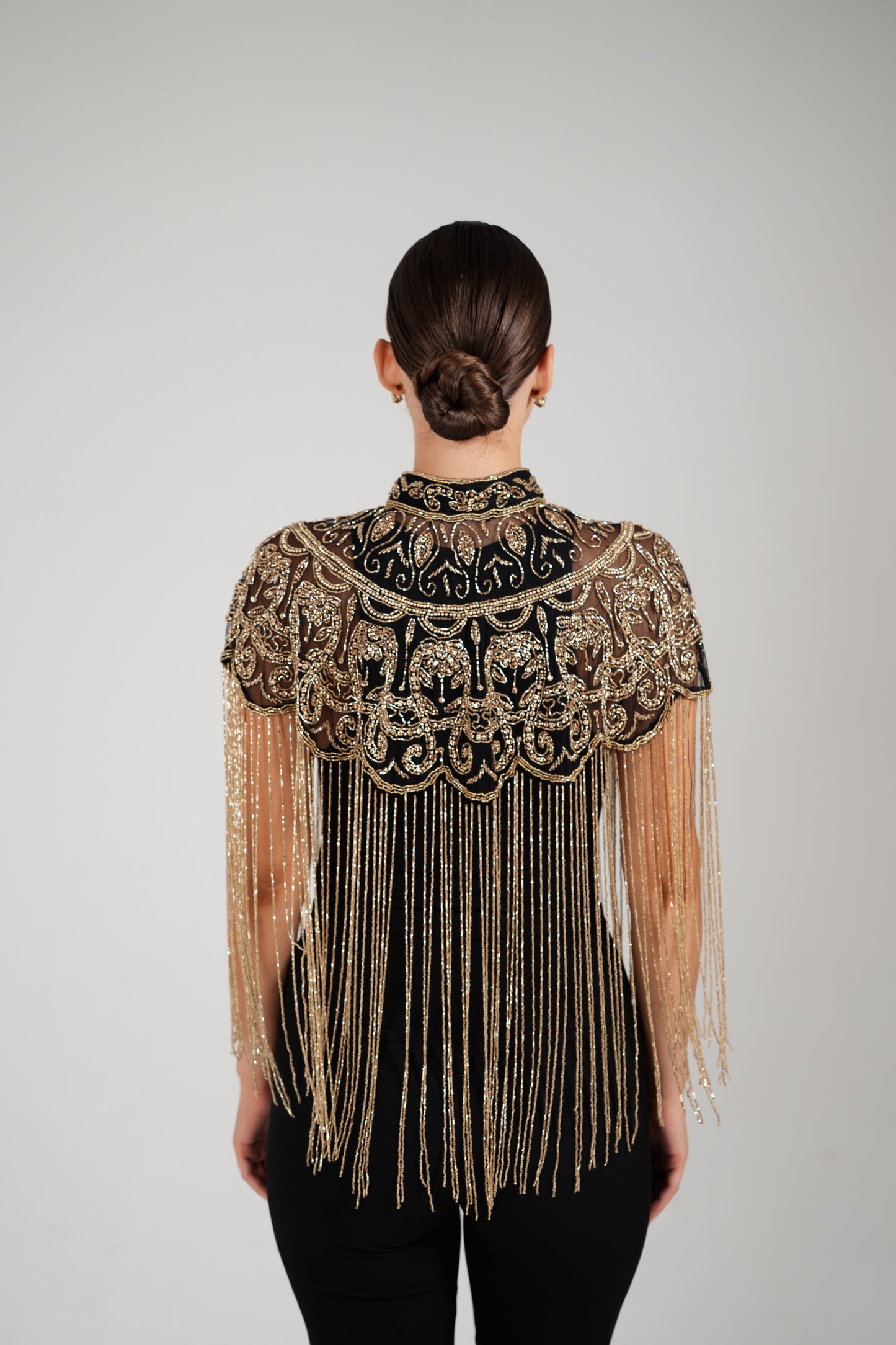 LUNA GOLD BEADED CAPE