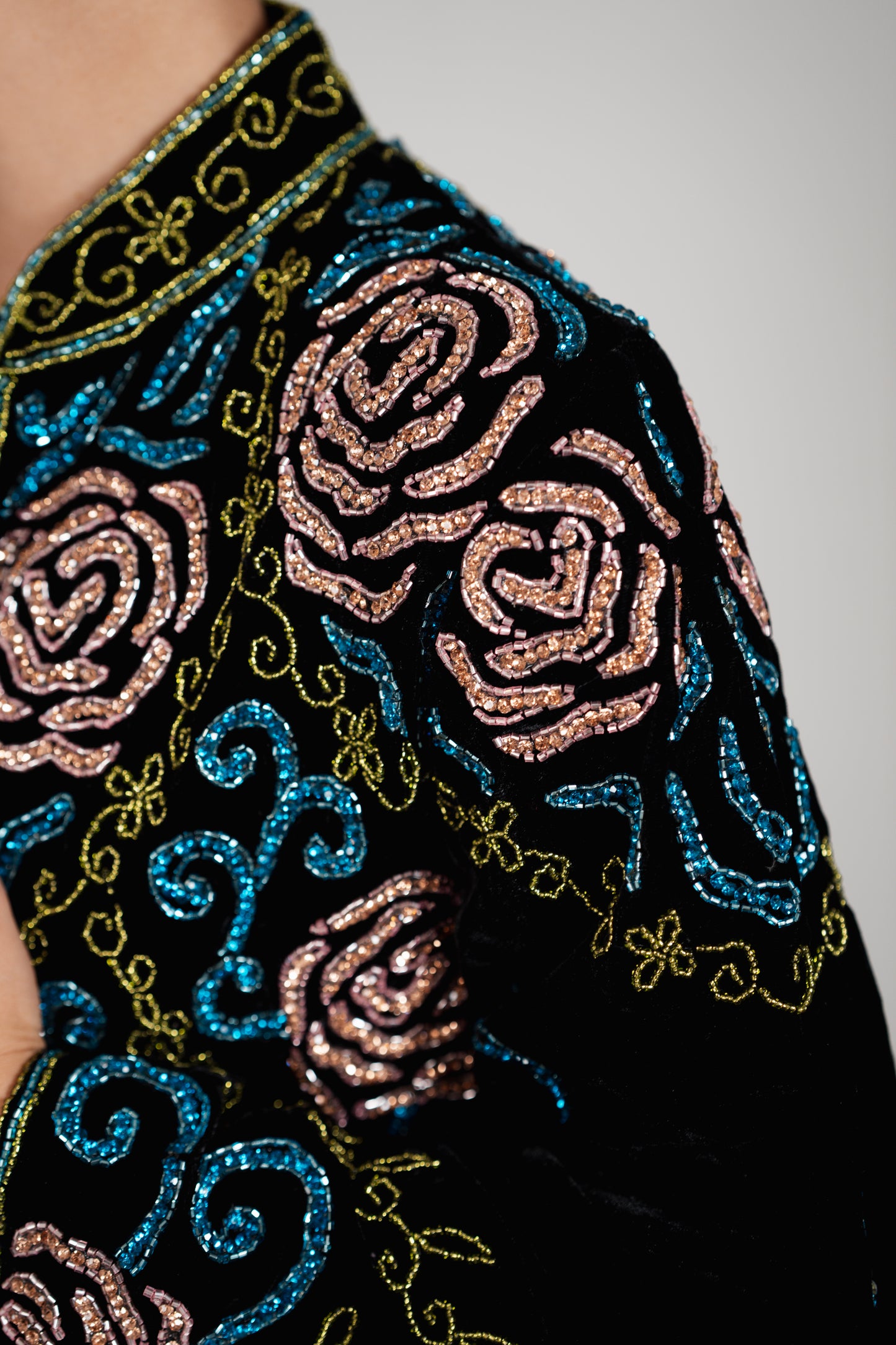 COLOURFUL BEADED VELVET JACKET