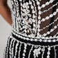 LUXURY SET WITH HAND-BEADED STONES CORSET AND SKIRT