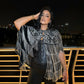 BLACK & SILVER TASSEL CAPE