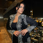 SHORT BLACK & SILVER EMBEZZLED JACKET