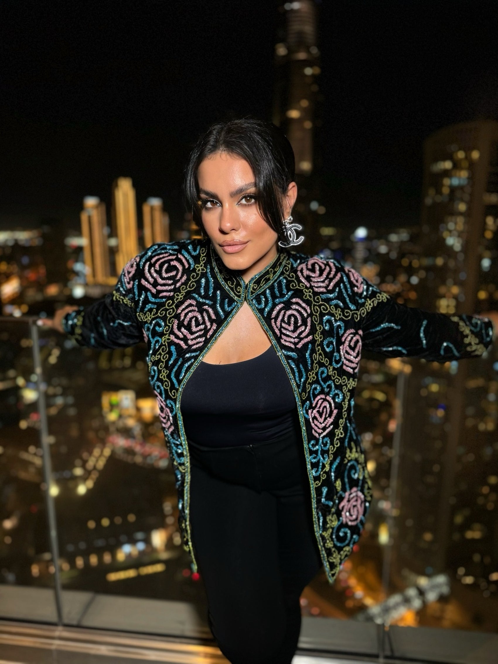 COLOURFUL BEADED VELVET JACKET