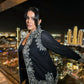 SHORT BLACK & SILVER EMBEZZLED JACKET