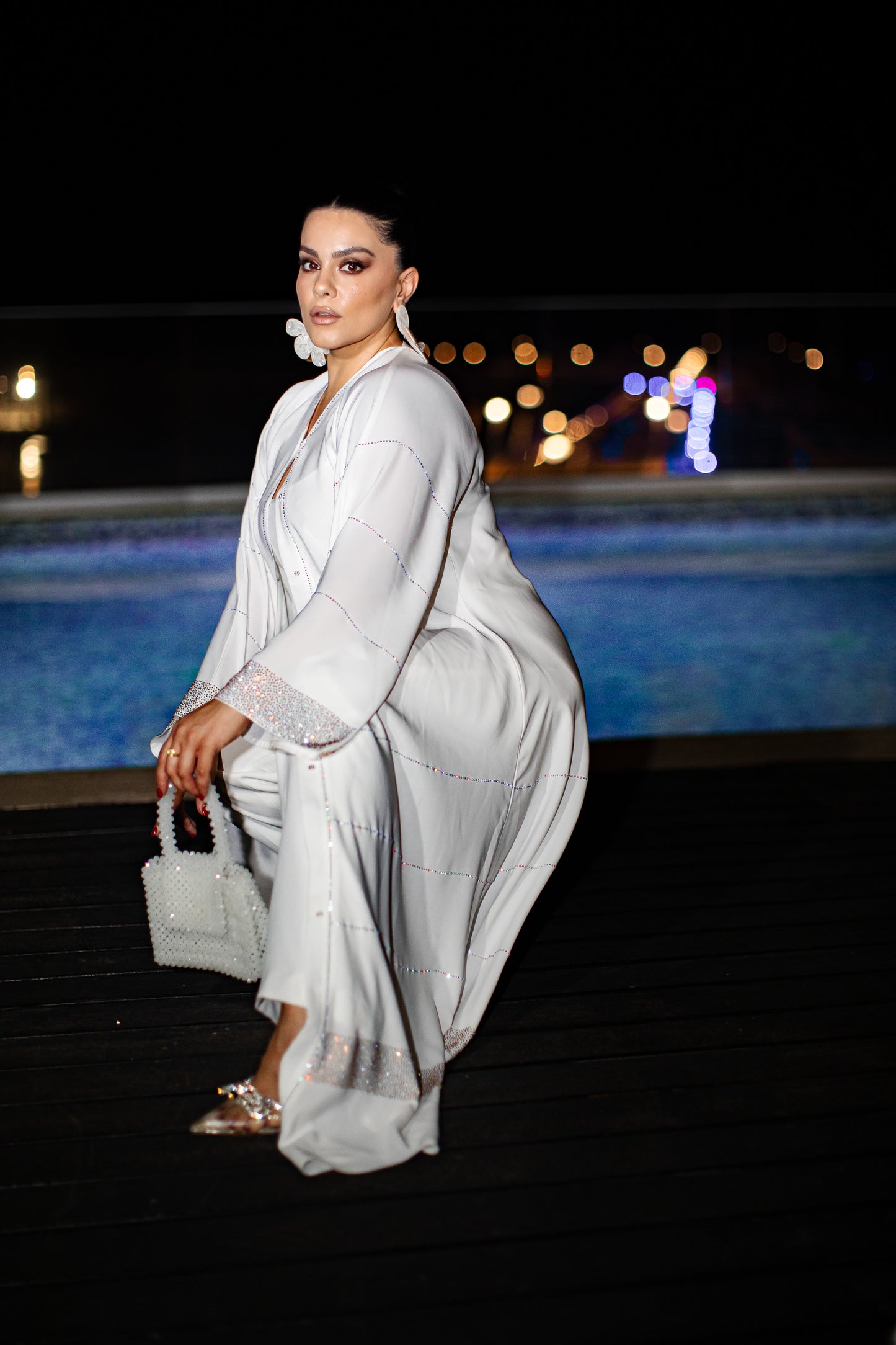 WHITE SILK KIMONO