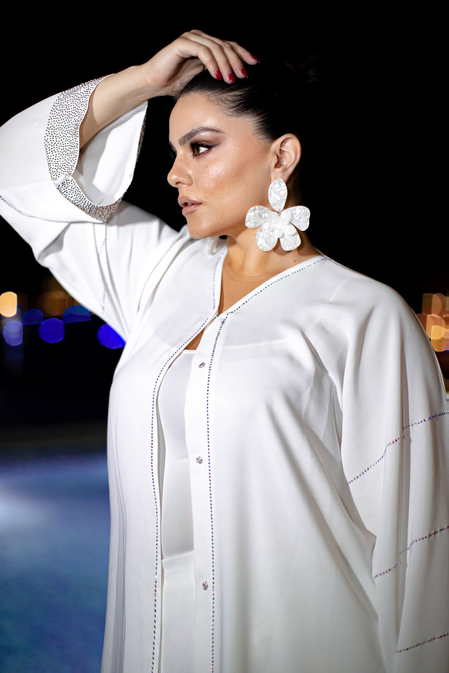 WHITE SILK KIMONO